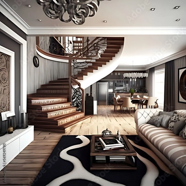 Fototapeta Beautiful home interior design