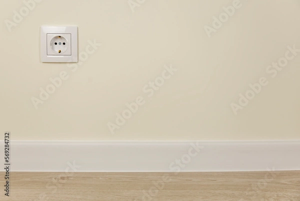 Fototapeta European type wall outlet. Place for text, copy space.