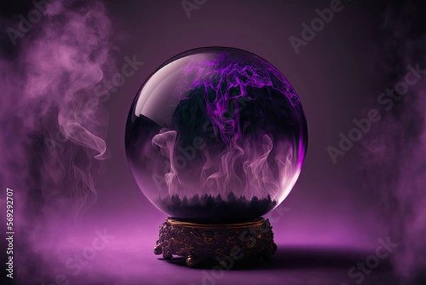 Fototapeta Magic crystal ball for future prediction. Generative AI