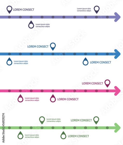 Fototapeta Infographic design template. Idea to display timeline with arrow