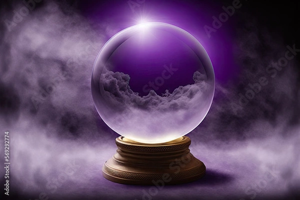 Fototapeta Magic crystal ball for future prediction. Generative AI