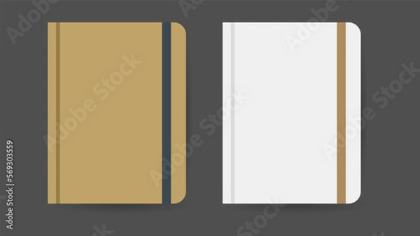 Obraz Notebook on gray background ,  Flat Modern design , Illustration Vector  EPS 10