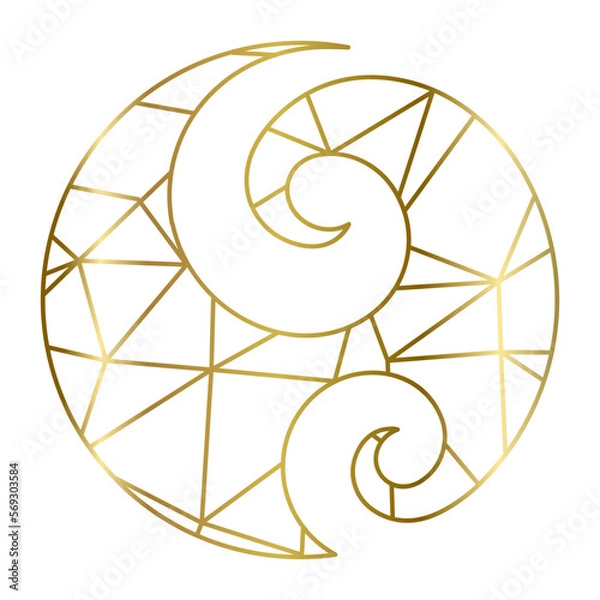 Obraz Gold lines inside Maori symbol 