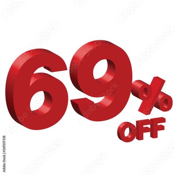 Obraz sixty nine 69 3d vector illustration 