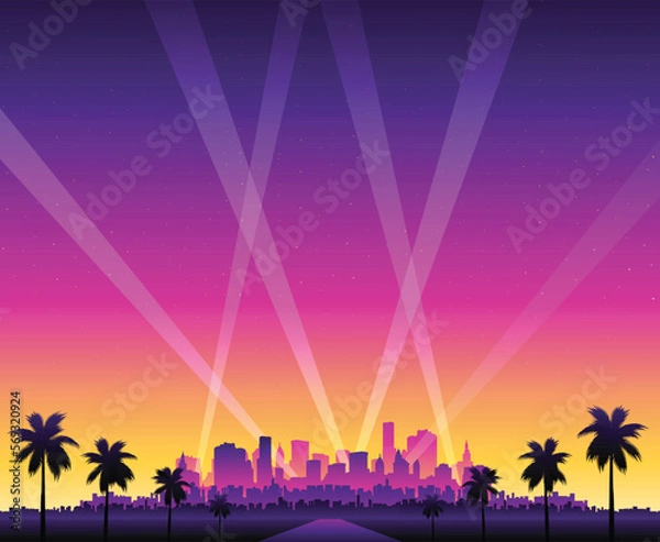 Obraz Hollywood panoramic cityscape background
