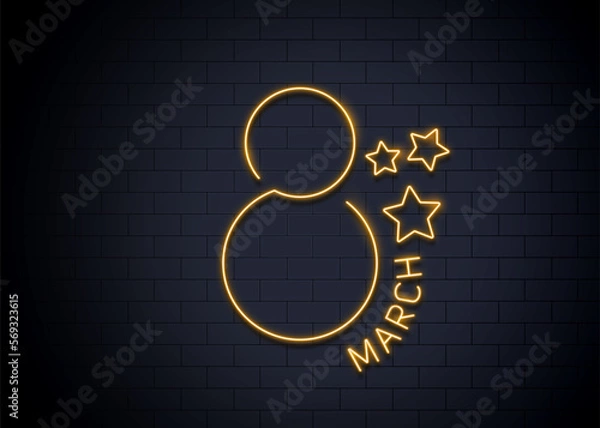 Fototapeta March 8th neon