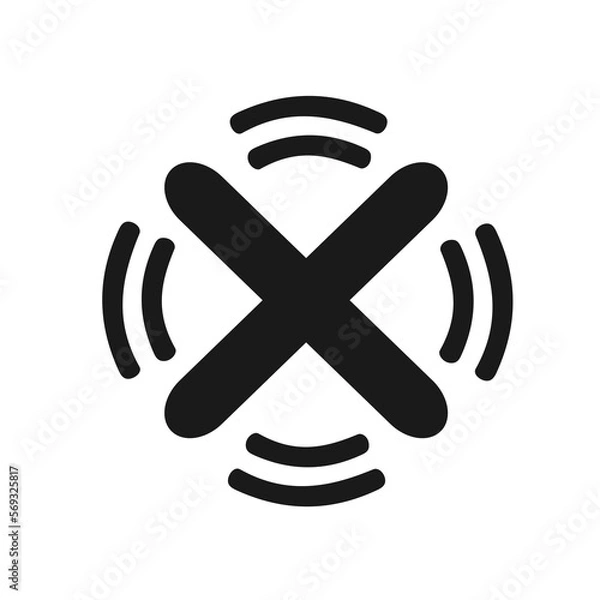 Fototapeta Vector illustration, vibrating cross icon and wave. 