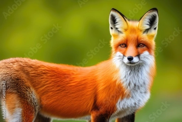 Fototapeta High-Resolution Image of a Fox in its Natural Habitat, Perfect for Adding a Majestic and Wild Element to any Design Project