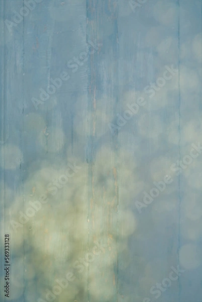 Obraz Blue, woodgrain background, with gold bokeh slanting top right to bottom left.
