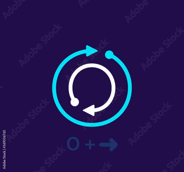 Fototapeta Linear letter O logo. Unique logo. Abstract letter simple rotating arrow target icon. corporate identity vector eps.