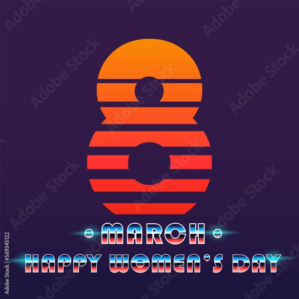 Fototapeta March 8th retro