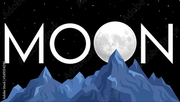 Obraz Luna con montañas
