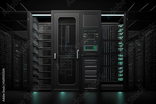 Fototapeta supercomputer,illstration generative ai content by Midjourney