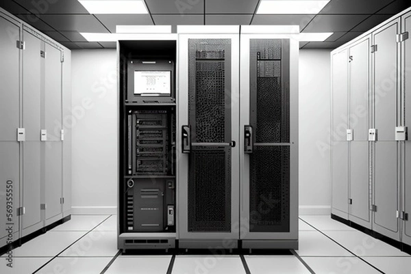 Fototapeta supercomputer,illstration generative ai content by Midjourney