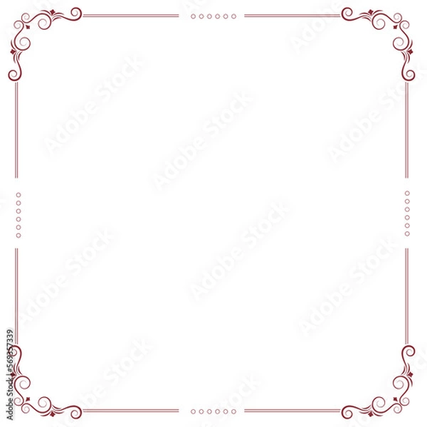 Obraz Simple and floral frame and square border