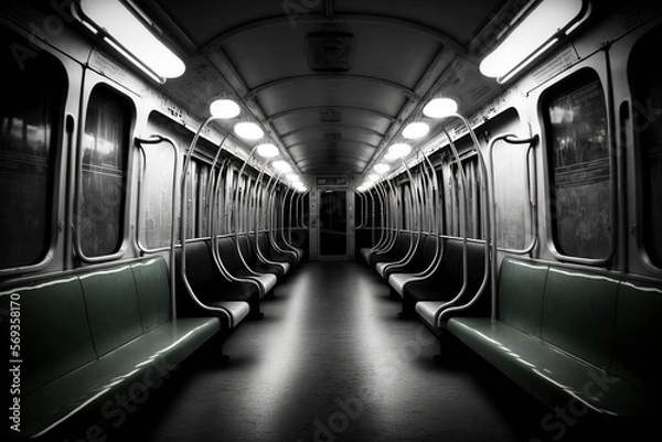 Obraz image, empty subway car ,generative ai