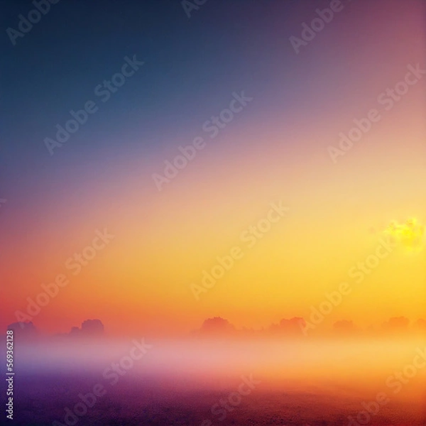 Obraz Beautiful nature landscape at sunset or sunrise, Generative AI