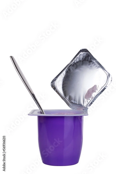 Obraz yogurt with spoon isolated