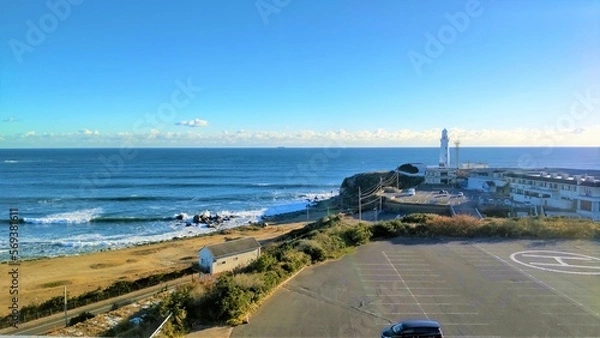 Obraz 日本の千葉県にある犬吠埼灯台と太平洋