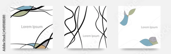 Obraz 広告に使えそうな　絡み合う線の　ステンドグラス風　ベクターテンプレートカード/DM/ポストカード/名刺デザインの　正方形カード