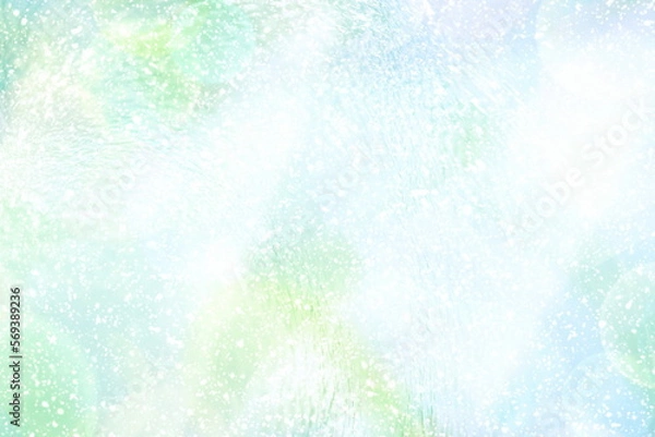 Obraz グリーンと水色の質感のあるキラキラ光の背景