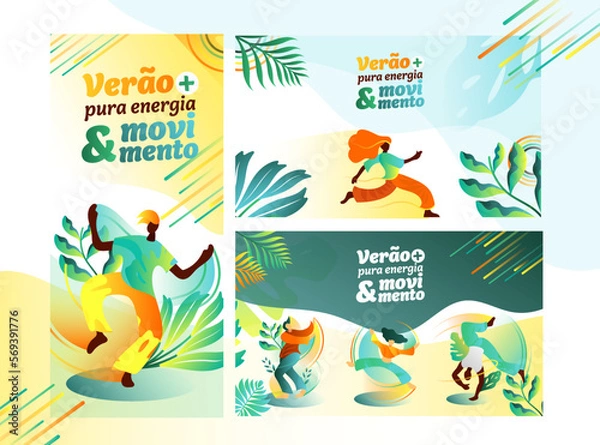 Obraz Summer Energy dance moving people vector