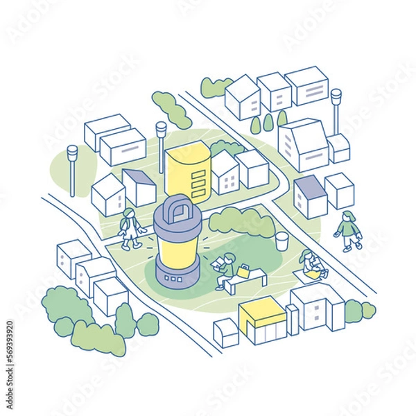 Obraz ランタンのある町