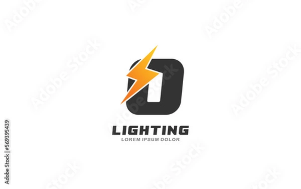 Fototapeta O Logo with lightning letter concept for template