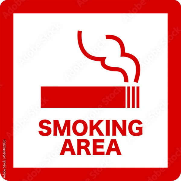 Obraz 喫煙所のシンプルなモノクロイラスト