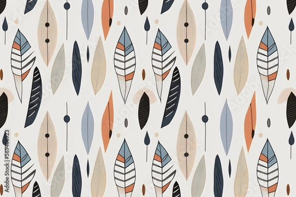 Fototapeta Boho Minimal Seamless Pattern for Phone Cases ,Generative AI