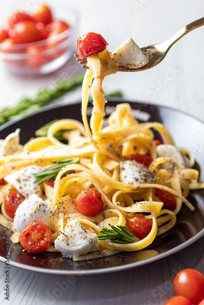 Obraz pasta with tomato and cheese