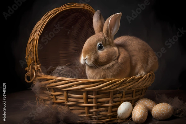 Fototapeta rabbit in a basket