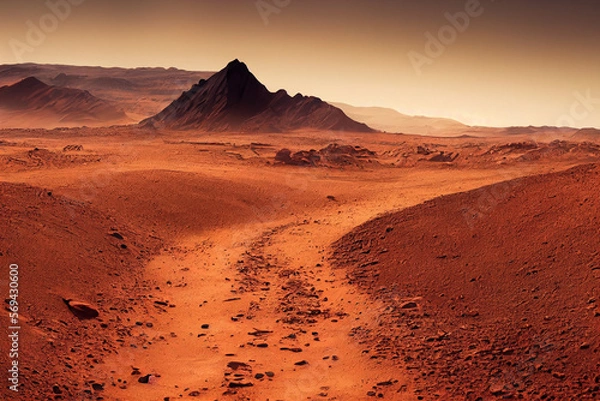 Fototapeta Wallpaper background of mars landscape. Generative AI