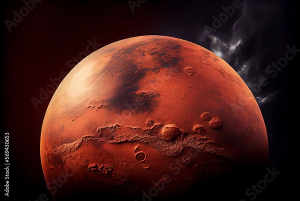 Fototapeta Wallpaper background of mars landscape. Generative AI