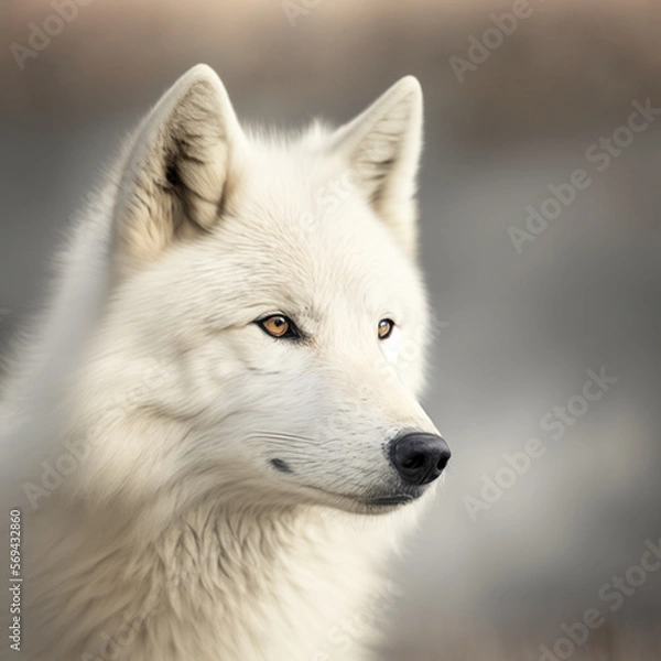 Obraz portrait of a white wolf