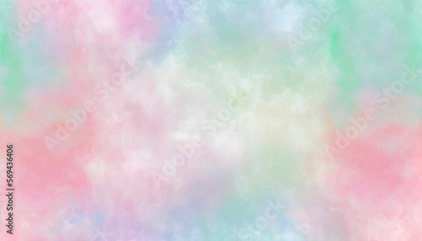 Fototapeta Pink Light-Green Light-Blue Abstract Watercolor Background with Sky Texture Effect