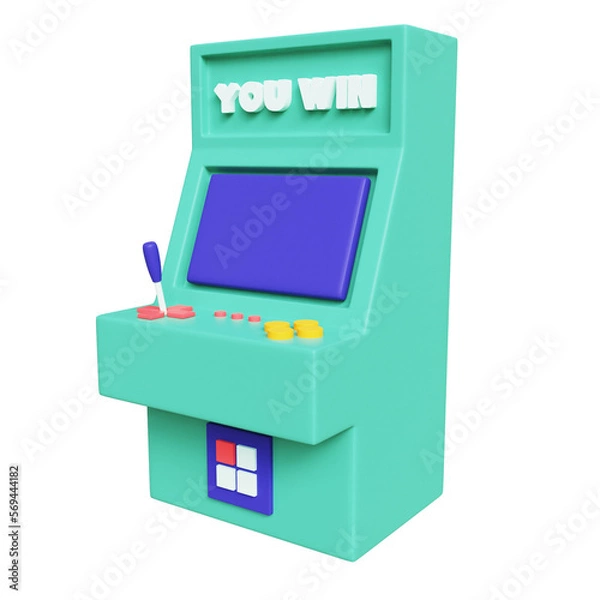 Fototapeta Green Arcade Machine 3D Icon