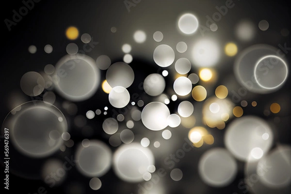 Fototapeta Abstract grey bokeh light wallpaper background