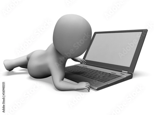 Obraz Notebook Computer Showing Browsing Web Online