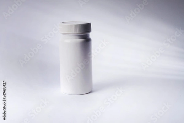 Obraz White plastic jar isolated on white background