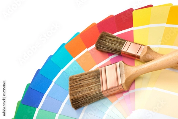 Obraz two brushes on a palette color guide