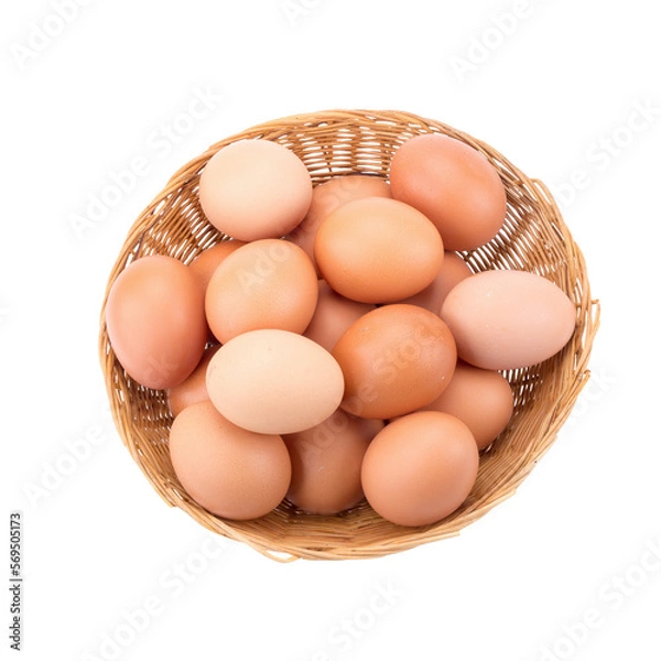 Fototapeta Eggs in basket isolated on a transparent background.