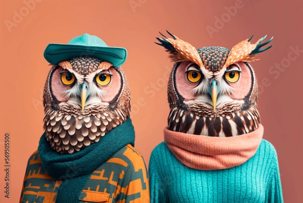 Obraz owl couple 