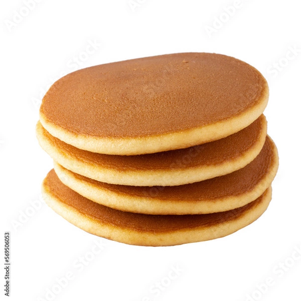 Fototapeta Homemade pancakes isolated on a transparent background.