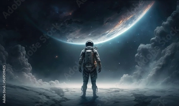 Obraz astronaut in outer space made with generated ai