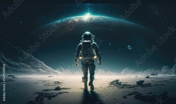 Fototapeta astronaut in the deep space made with generated ai