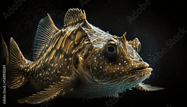 Obraz Glowing Stargazer Fish Under the Sea