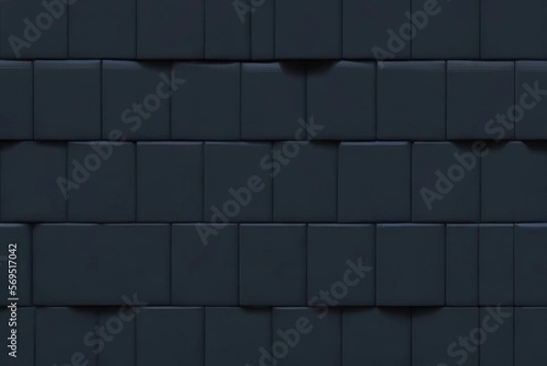 Fototapeta black 3d cubes background created with Generative AI