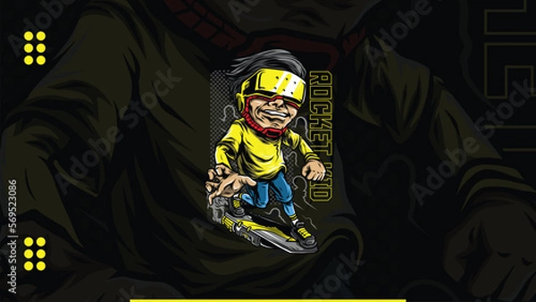 Fototapeta Rocket Kid Illustration