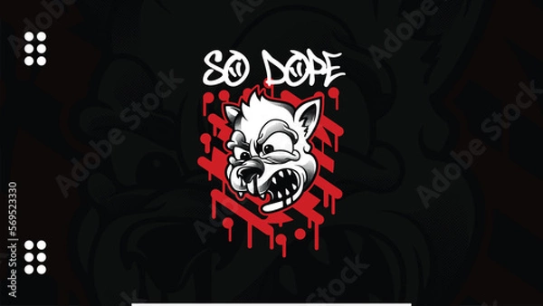 Obraz So Dope Dog Illustration